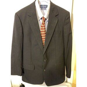 BROOKS BROTHERS GRAY STRIPED‎ 2 BUTTON BLAZER JACKET MENS SIZE 41L